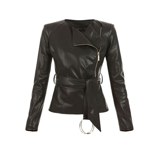 ELISABETTA FRANCHI - KURTKA SKÓRZANA Elisabetta Franchi szary 42 luxury-fashion.pl