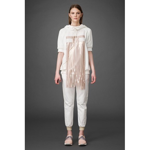 ELISABETTA FRANCHI - BLUZA Z FRENDZLAMI MOVES Elisabetta Franchi szary 42 luxury-fashion.pl