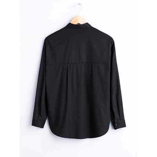 CZARNA KOSZULA OVERSIZE Z HAFTEM Saloon czarny M Tagless