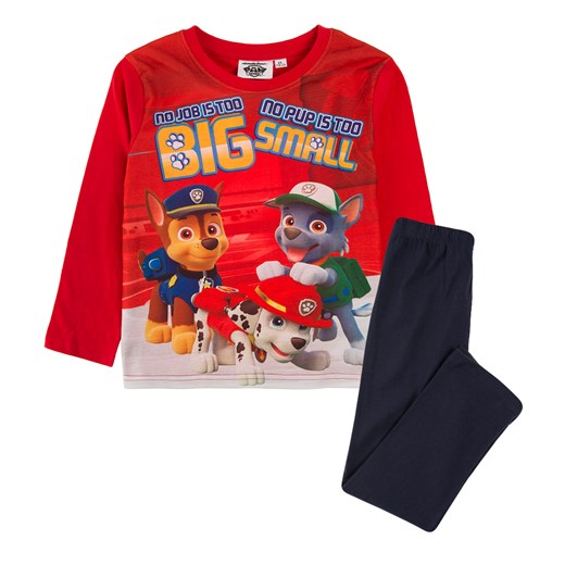 Piżama chłopięca z długim rękawem, Psi Patrol, czerwona pomaranczowy Odzież Licencyjna 116 smyk