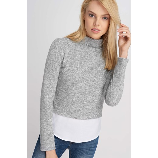 Lekki sweter z imitacją koszuli szary ORSAY XL orsay.com