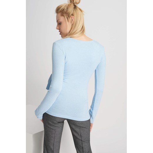 Sweter z kopertowym założeniem niebieski ORSAY M orsay.com