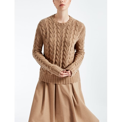 Wool and cashmere pullover Maxmara brazowy  