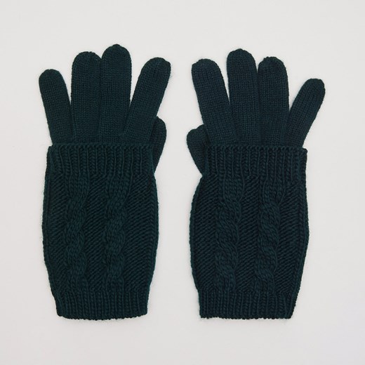 Cropp - Pięcopalczaste rękawiczki - Zielony Cropp czarny One Size 