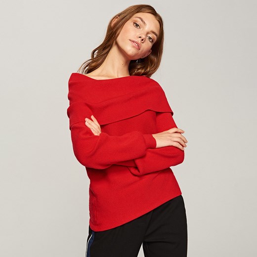 Reserved - Sweter - Czerwony Reserved pomaranczowy L 