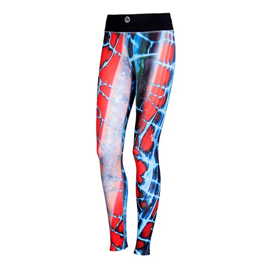 Kolorowe Legginsy Do Biegania z Pasem Red Agate - OSLP-91 Nessi Sportswear S/M