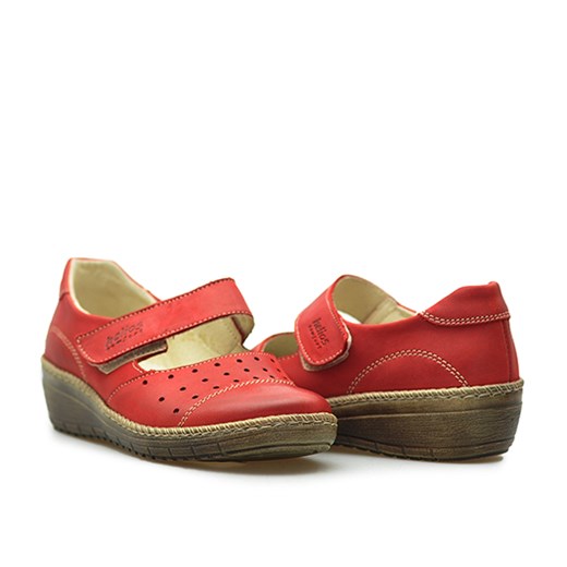 Półbuty Helios 315 Czerwone lico ze sklepu Arturo-obuwie w kategorii Półbuty damskie - zdjęcie 39730153