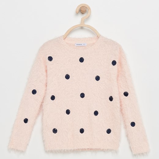 Reserved - Sweter w kropki - Różowy