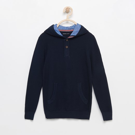 Reserved - Sweter z kapturem - Granatowy Reserved czarny 146 