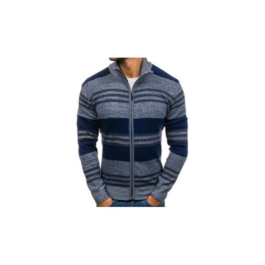 Sweter męski rozpinany niebieski Denley BM6094  Denley.pl XL okazyjna cena  