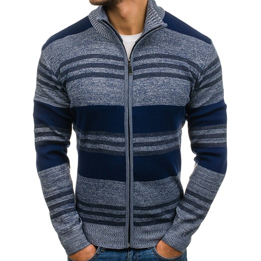 Sweter męski rozpinany niebieski Denley BM6094  Denley.pl XL promocyjna cena  