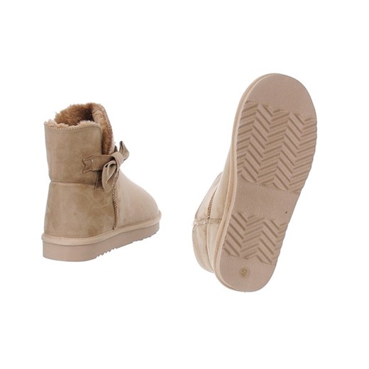 ŚNIEGOWCE ESKIMOSKI DAMSKIE KOKARDA BEŻOWE rozowy 36 Family Shoes
