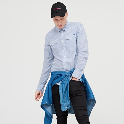 Cropp - Koszula z kieszonkami - Niebieski Cropp niebieski XL 