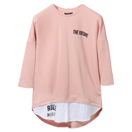 Mohito - Różowy sweter z elementami koszuli little princess - Różowy Mohito rozowy XS 