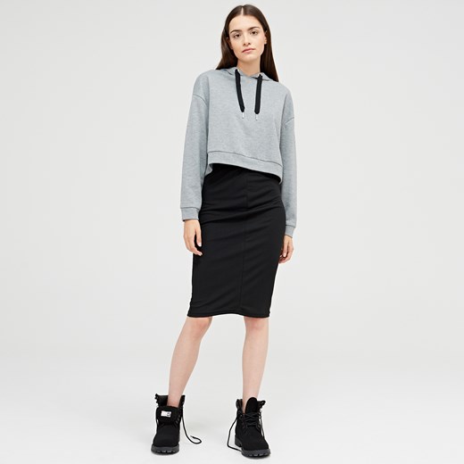 Cropp - Elastyczna spódnica midi - Czarny czarny Cropp XL 