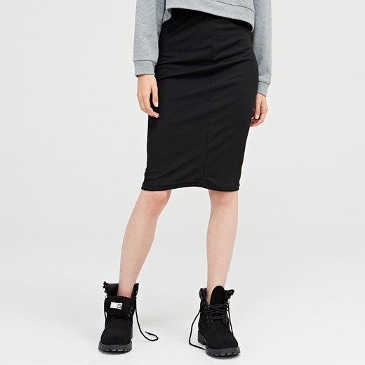 Cropp - Elastyczna spódnica midi - Czarny Cropp czarny XL 