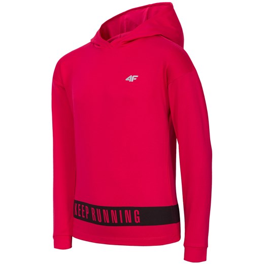 Bluza sportowa dla dużych dziewcząt JBLD400z - czerwony melanż czerwony 4f Junior  4F