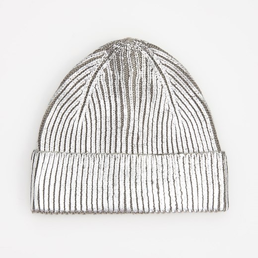 Reserved - Srebrna czapka - Srebrny szary Reserved One Size 