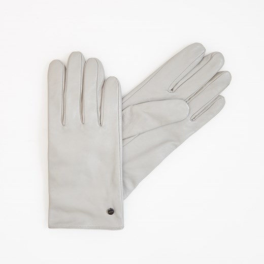 Reserved - Skórzane rękawiczki - Szary Reserved szary M 