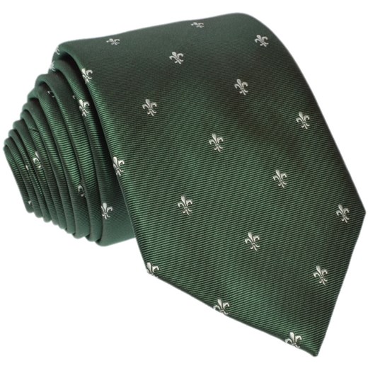 Krawat jedwabny - lilia (Fleur de lis) zielony zielony Republic Of Ties