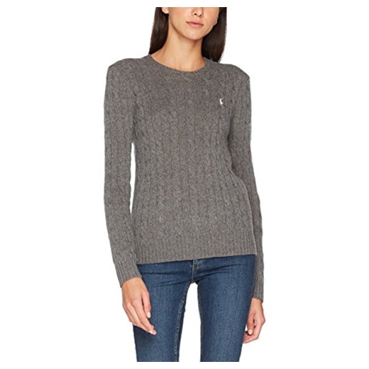 Damski sweter julianna-Classic-Long Sleeve-Polo Ralph Lauren Sweater -  krój regularny Polo Ralph Lauren szary sprawdź dostępne rozmiary Amazon