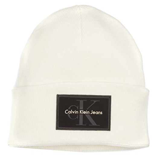 Calvin Klein dżinsy damskie do robienia na drutach czapka J RE-issue Beanie -  jeden rozmiar bezowy Calvin Klein sprawdź dostępne rozmiary Amazon