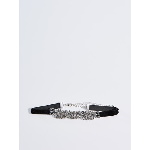 Mohito - Aksamitny choker kwiaty - Czarny Mohito One Size
