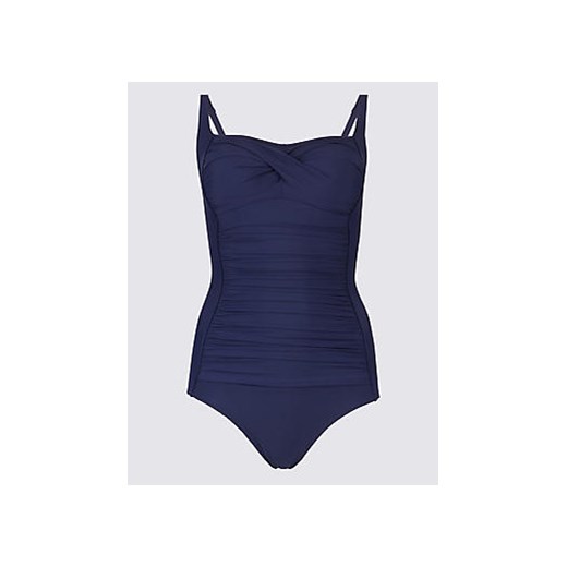Secret Slimming™ Padded Bandeau Swimsuit  granatowy Marks & Spencer  Marks&Spencer
