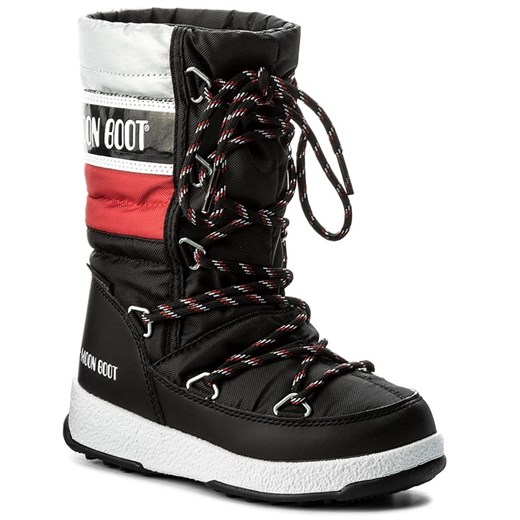 Śniegowce MOON BOOT - We Quilted Jr Wp 34051500001 Nero/Rosso/Ar czarny Moon Boot 34 eobuwie.pl
