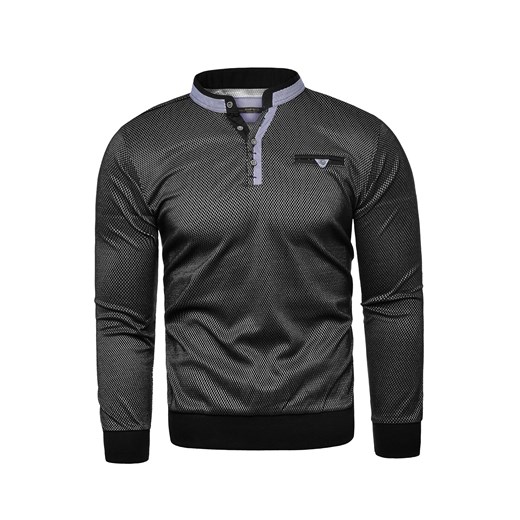 Ciepły sweter męski CMR 8018  - czarny Risardi  S 