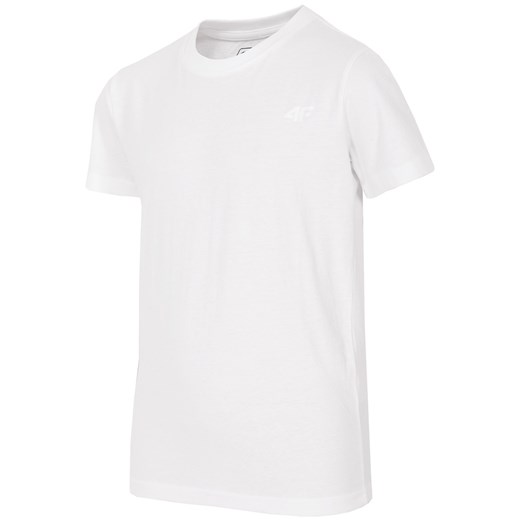 T-shirt dla dużych chłopców JTSM200Z - biały 4f Junior  134 4F