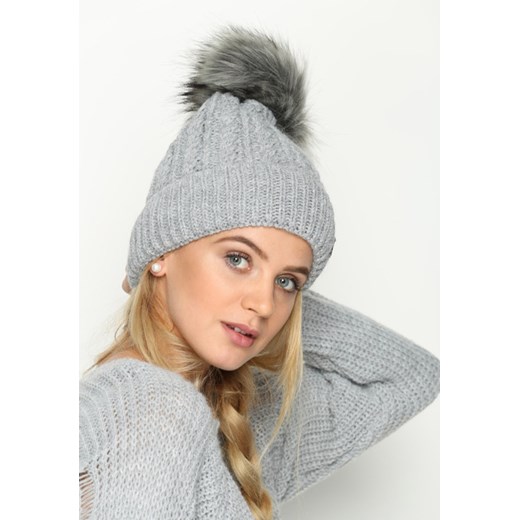 Szara Czapka Incent  szary uniwersalny okazyjna cena Born2be Odzież 