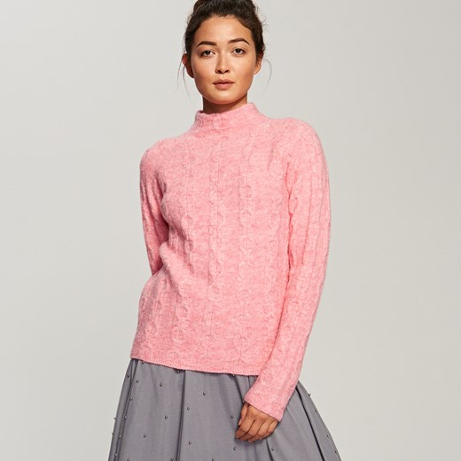 Reserved - Sweter ze stójką - Różowy rozowy Reserved L 