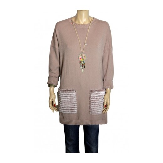 SWETER Z FUTERKIEM COZY rozowy   atena-online