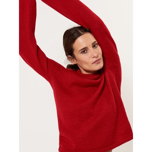 Mohito - Lekki sweter z wełną - Czerwony Mohito czerwony M 