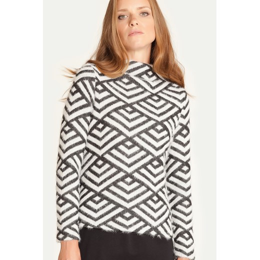 Sweter z motywem geometrycznym szary  40;42;38;36 Greenpoint.pl
