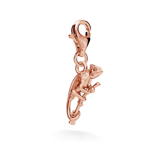 Srebrny charms kameleon 925 : Kolor pokrycia srebra - Pokrycie Różowym 18K Złotem
