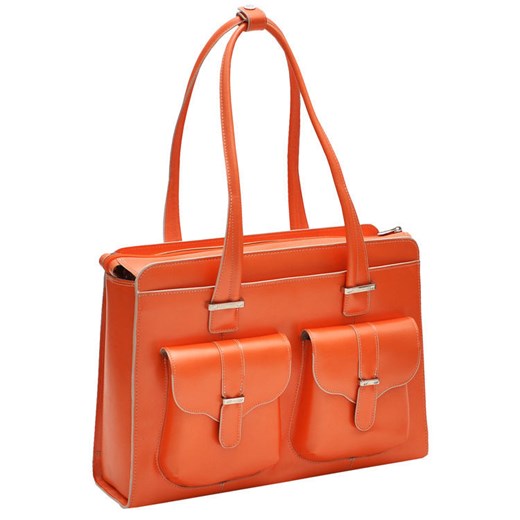Skórzana torba damska na laptopa 15,4" orange Mcklein Alexis 96540