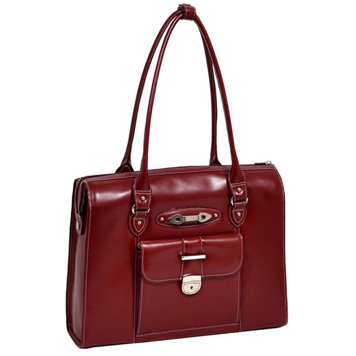 Skórzana torba damska na laptopa 15,4" Mcklein River Forest 96506 czerwona