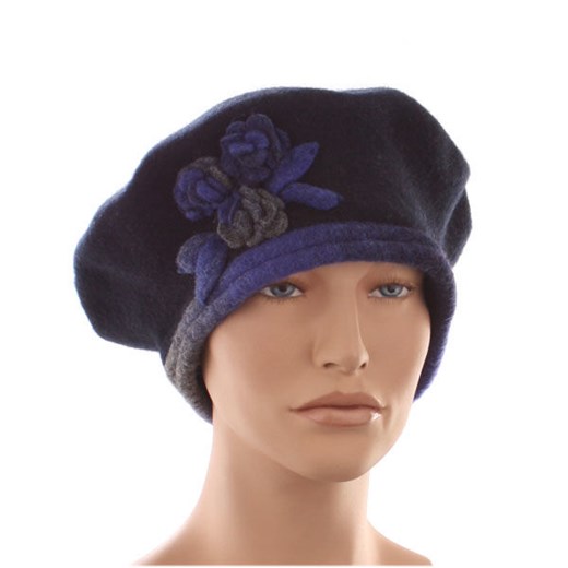 Beret Włoski Angiolo Frasconi Antenka Stójka granatowy royal pomaranczowy Angiolo Frasconi uniwersalny akcesoriamody