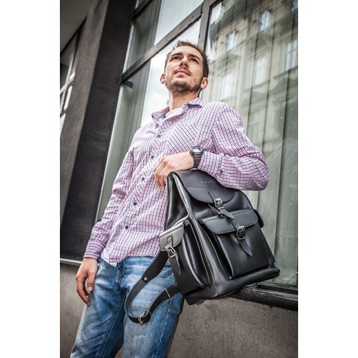 Ogromny plecak skórzany Vintage P40 COGNAC VOOC Tanie-Zakupy.com