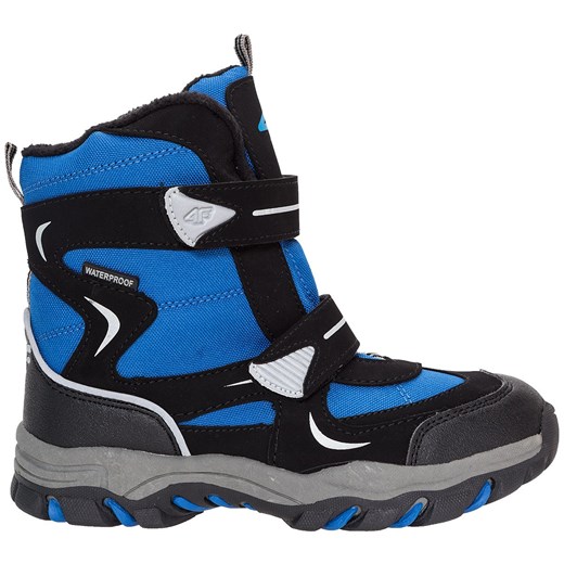 Buty zimowe dla małych chłopców JOBMW302Z - niebieski czarny 4f Junior  4F