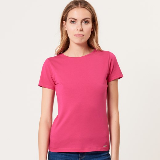 Mohito - Gładka bawełniana koszulka - Różowy Mohito rozowy S 