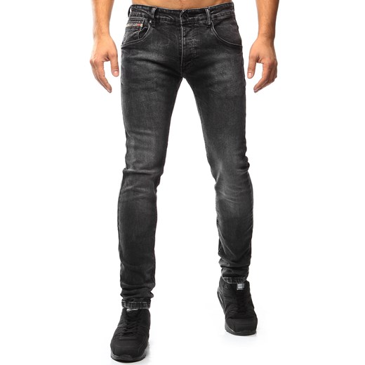 Spodnie jeansowe męskie czarne (ux1002) Dstreet szary  