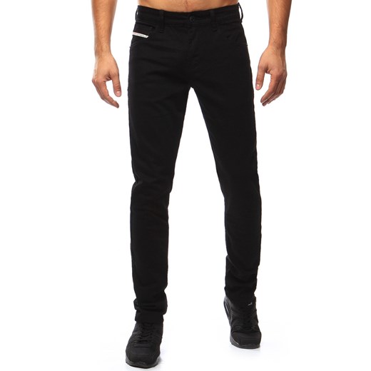 Spodnie jeansowe męskie czarne (ux1043) Dstreet czarny  