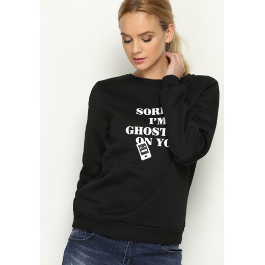 Czarna Bluza Ghost   S promocyjna cena Born2be Odzież 