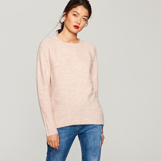 Reserved - Sweter z połyskującą nitką - Różowy bezowy Reserved S 
