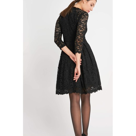 Rozkloszowana sukienka z koronki czarny ORSAY 40 orsay.com