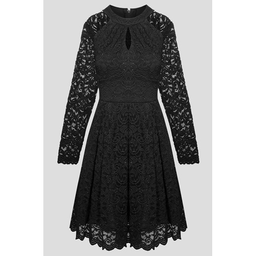Rozkloszowana sukienka z koronki czarny ORSAY 44 orsay.com