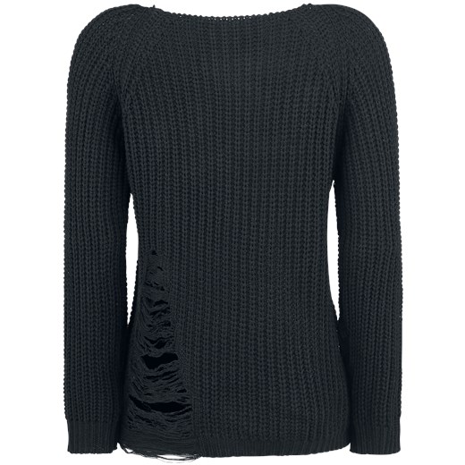 Black Premium by EMP - Destroyed Sweater - Sweter - czarny